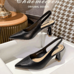 Korean Sandals With Heels For Women Elegant 2 Inches Work Temperament Wedding Office High Heels - view 9 | JAHVIO