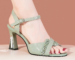 Korean sandals with heels for women elegant block heels 2 inches sexy sandals green formal - jahvio