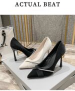 Korean Black Shoes For Women With 3 inch Formal Elegant Rhinestone Heels Wedding - view 12 | JAHVIO