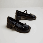 Korean school shoes for women with heels black 2inch Mary Jane Shoes Premium Soft Leather - view 17 | JAHVIO