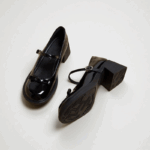 Korean school shoes for women with heels black 2inch Mary Jane Shoes Premium Soft Leather - view 11 | JAHVIO