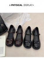 Korean school shoes for women with heels black 2inch Mary Jane Shoes Premium Soft Leather - view 8 | JAHVIO