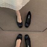 Fashion Women Flat Shoes Square Toe Bow Simple Comfortable All-match Single Shoe - view 7 | JAHVIO