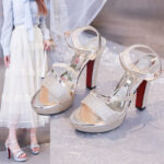 Melissa Platform Sandals For Women With Heels Silver 4inch Korean Style Elegant Pageant Heels - view 3 | JAHVIO