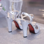 Melissa Platform Sandals For Women With Heels Silver 4inch Korean Style Elegant Pageant Heels - view 10 | JAHVIO