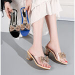 Fashion Korean Casual Elegant Sandals For Women With Heels Rubber Sale Original 2 Inches Blue - view 22 | JAHVIO