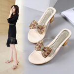 Fashion Korean Casual Elegant Sandals For Women With Heels Rubber Sale Original 2 Inches Blue - view 5 | JAHVIO