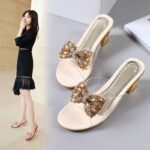 Fashion Korean Casual Elegant Sandals For Women With Heels Rubber Sale Original 2 Inches Blue - view 8 | JAHVIO