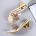 Fashion Korean Casual Elegant Sandals For Women With Heels Rubber Sale Original 2 Inches Blue - view 7 | JAHVIO