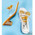 Fashion Korean Casual Elegant Sandals For Women With Heels Rubber Sale Original 2 Inches Blue - view 23 | JAHVIO