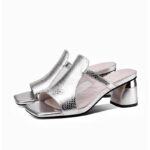 Mesh Shoes For Women With 2inch Block Heel Korean Gold & PeepToe Breathable Minimalist Comfort Daily - jahvio