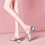 Mesh Shoes For Women With 2inch Block Heel Korean Gold & PeepToe Breathable Minimalist Comfort Daily - view 14 | JAHVIO