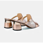 Mesh Shoes For Women With 2inch Block Heel Korean Gold & PeepToe Breathable Minimalist Comfort Daily - view 3 | JAHVIO