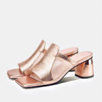 Mesh Shoes For Women With 2inch Block Heel Korean Gold & PeepToe Breathable Minimalist Comfort Daily - view 8 | JAHVIO